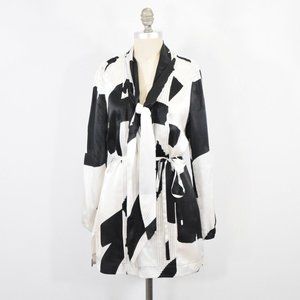 White House Black Market Silk Peasant Sleeve Shirtdress